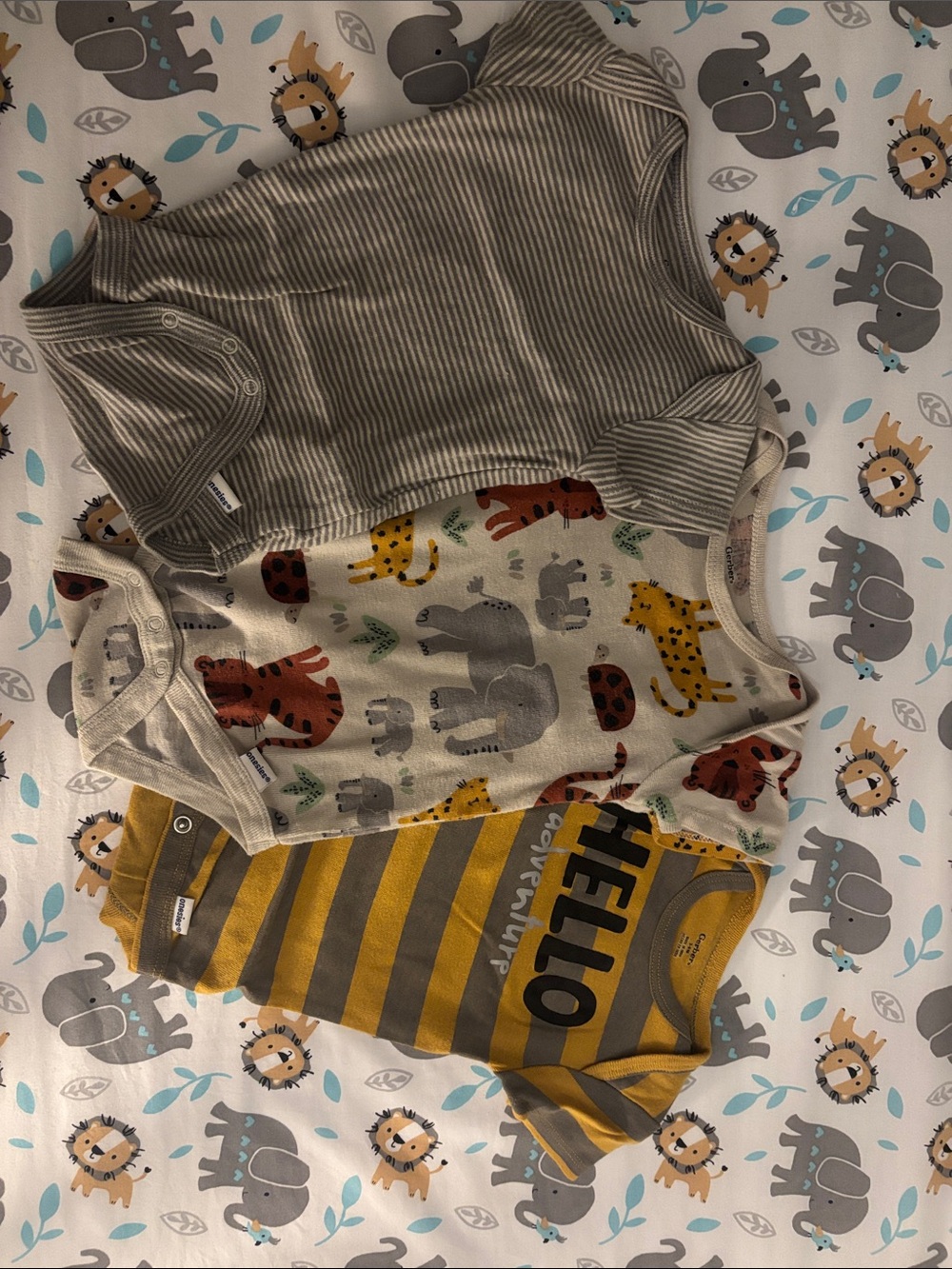 Gerber Baby Bodysuits Set - Gray, Cream, Mustard